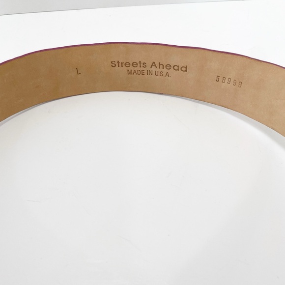 Streets Ahead Studded Leather Roger Belt Pink Gold Large Rare - Picture 2 of 16